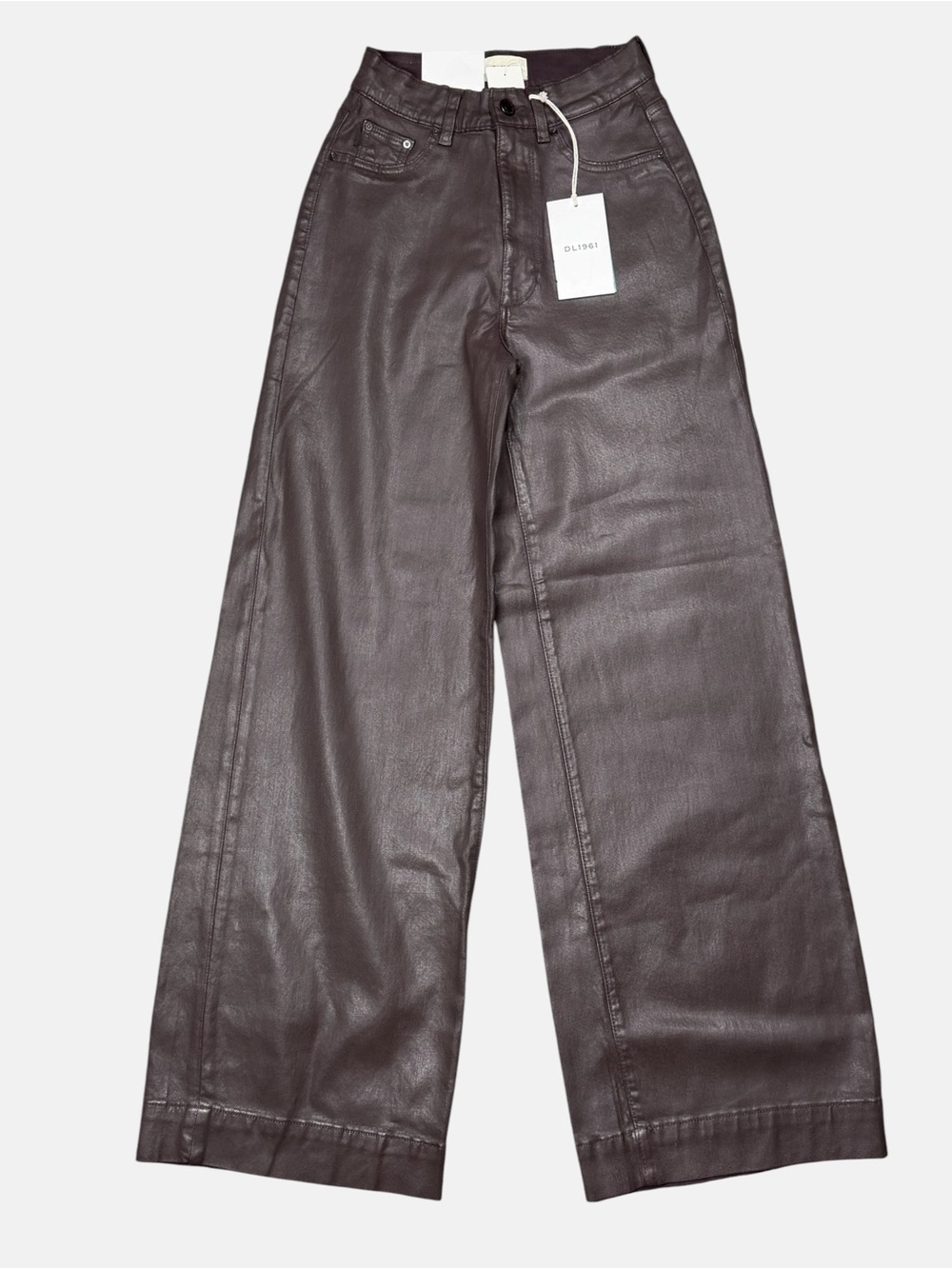 DL1961 Hepburn Wide Leg High Rise Coated Jeans Size 24 Women's
